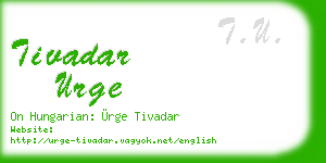 tivadar urge business card