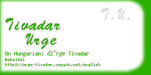 tivadar urge business card